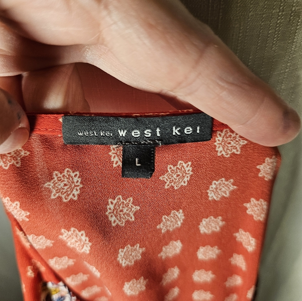 2/$20 West Kei L Bandana Pattern Tie Bottom Top - Picture 2 of 8